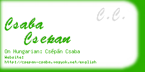 csaba csepan business card